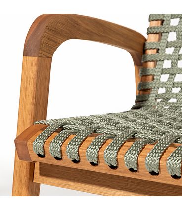 Cadeira Trama Com Braço Corda Verde Oliva Stain Jatobá - 78570