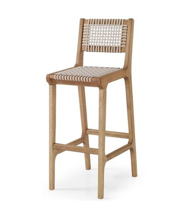 Banqueta Alta Trama Stain Jatobá Corda Areia 106cm - 67230