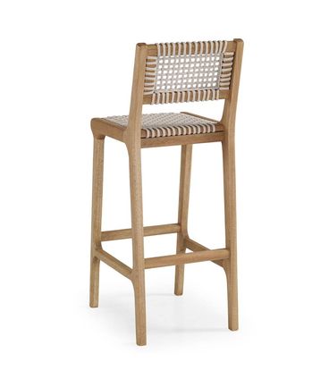 Banqueta Alta Trama Stain Jatobá Corda Areia 106cm - 67230