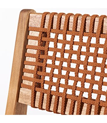 Banqueta Alta Trama Stain Jatobá Corda Ocre 106cm - 78571