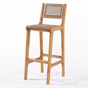 Banqueta Alta Trama Stain Jatobá Corda Rami 106cm - 78573