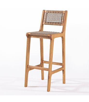 Banqueta Alta Trama Stain Jatobá Corda Rami 106cm - 78573