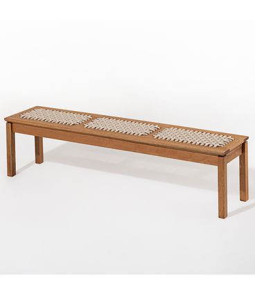 Conj Trama Mesa + 02 Bancos Corda Areia Jatobá 180cm - 78583