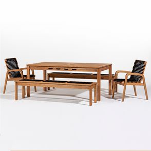 Conj. Trama Mesa 8 Lugares Jatobá Corda Preta 180cm - 78595
