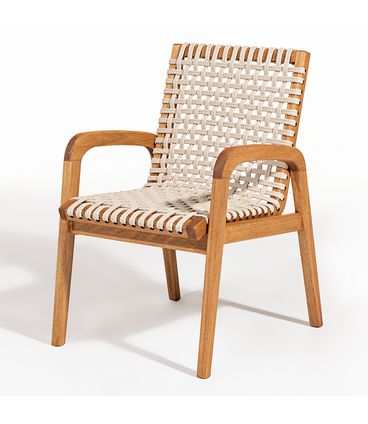 Conj. Trama Mesa 7 Lugares Jatobá Corda Areia 180cm - 78604