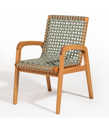 Conj. Trama Mesa 7 Lugares Jatobá Corda Oliva 180cm - 78607