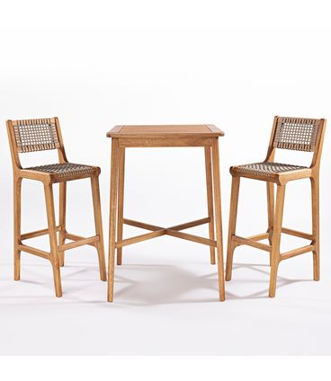 Conj. Bistrô Trama Mesa 02 Banqueta Rami Stain Jatobá - 78613