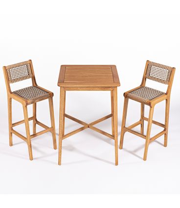 Conj. Bistrô Trama Mesa 02 Banqueta Rami Stain Jatobá - 78613