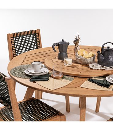 Conj Mesa Tambaú Giratório e 04 Cadeiras Sintra Preta - 78619