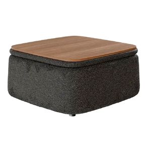 Mesa de Centro Elements Berti Puff e Baú 3 em 1 Cinza - 77573