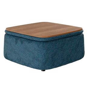 Mesa de Centro Elements Berti Puff e Baú 3 em 1 Azul Petróleo - 78731