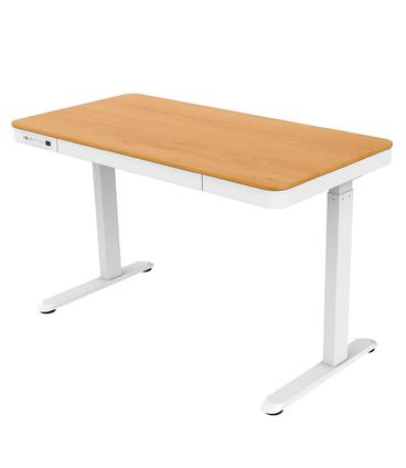 Mesa Regulagem Altura Elétrica Elements Musa Branca Wood 120cm - 78734