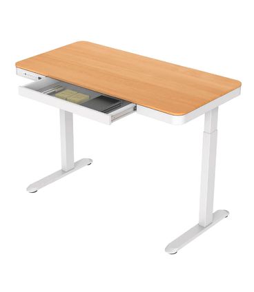 Mesa Regulagem Altura Elétrica Elements Musa Branca Wood 120cm - 78734