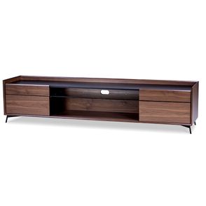 Rack Elyon Nogueira Tampo Preto Acetinado 240cm - 78740