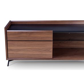 Rack Elyon Nogueira Tampo Preto Acetinado 240cm - 78740