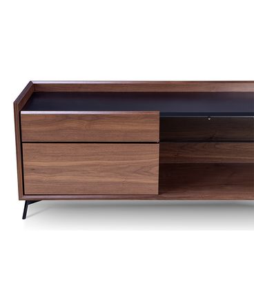 Rack Elyon Nogueira Tampo Preto Acetinado 240cm - 78740