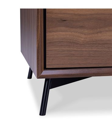 Rack Elyon Nogueira Tampo Preto Acetinado 200cm - 78741