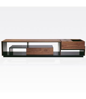 Rack Lorien Mini Bar Nogueira e Preto Acetinado 240cm - 78745