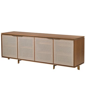 Buffet Marven Carvalho Amêndoa 04 Portas Palha Natural 200cm - 78770