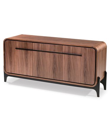 Buffet Lyric Nogueira Com Preto Acetinado 3 Portas 166cm - 78772