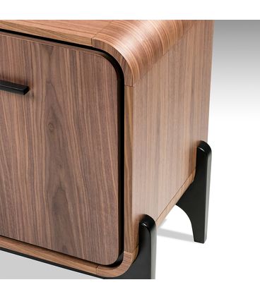 Buffet Lyric Nogueira Com Preto Acetinado 3 Portas 166cm - 78772