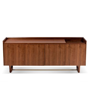 Buffet Spazio Bar Nogueira Pés Dourado 180cm - 78774