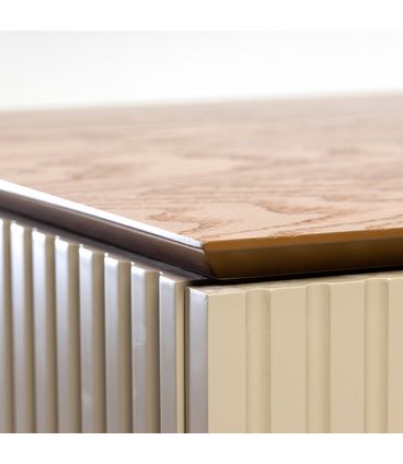 Buffet Onix 02 Portas Ripadas Tampo Carvalho Amêndoa - 78776