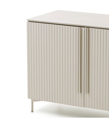 Buffet Onix 02 Portas Ripadas Off White Pés Gold - 78777