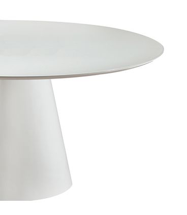 Mesa Jantar Redonda Ayla Base Branca Tampo Branco 100cm - 78801