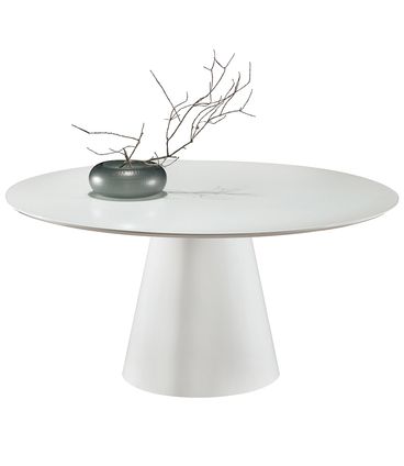 Mesa Jantar Redonda Ayla Base Branca Tampo Branco 160cm - 78804