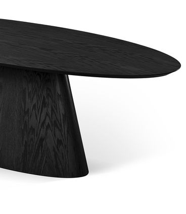 Mesa Jantar Oval Vetri Tampo e Base Carvalho Preto 240cm - 78839