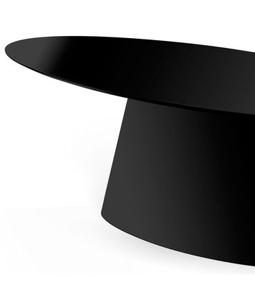 Mesa Jantar Oval Vetri Tampo e Base Preto Acetinado 220cm - 78841