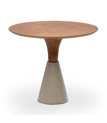 Mesa Jantar Yasly Carvalho Amêndoa Base Concreto 90cm - 78884