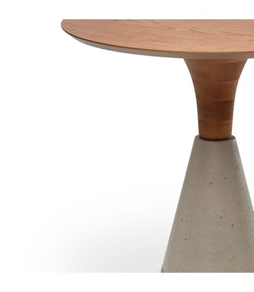 Mesa Jantar Yasly Carvalho Amêndoa Base Concreto 90cm - 78884