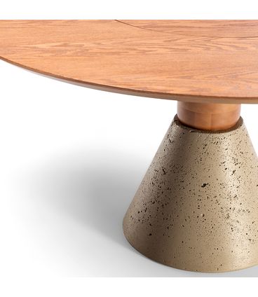 Mesa Jantar Yasly Carvalho Amêndoa Base Concreto 160cm - 78888