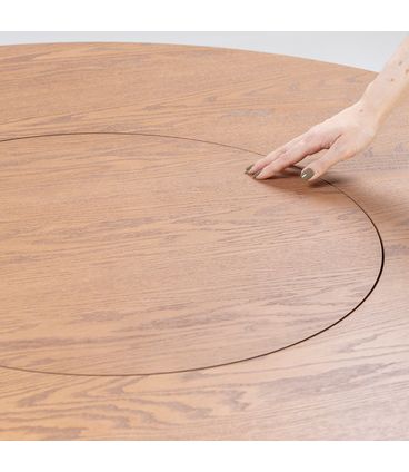 Mesa Jantar Yasly Carvalho Amêndoa Base Concreto 140cm - 78887