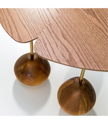 Mesa Auxiliar Charlotte Baixa Amêndoa Haste Dourada - 78917