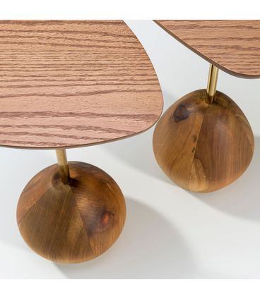 Mesa Auxiliar Charlotte Alta Amêndoa Haste Dourada - 78916