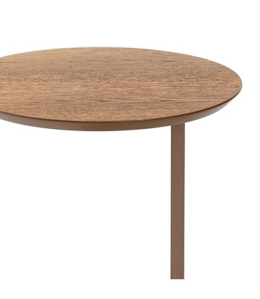 Mesa Lateral Pierre Baixa Amêndoa Base Concreto Corda - 78929