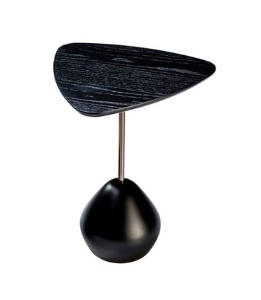 Mesa Auxiliar Charlotte Alta Preta Haste Cromo Negro - 78920