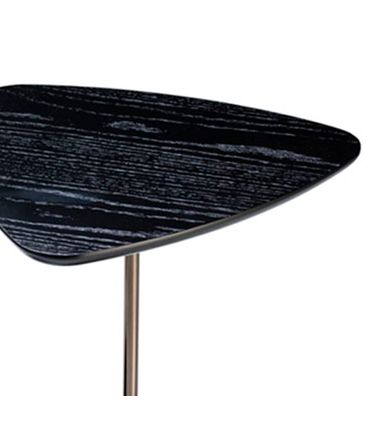 Mesa Auxiliar Charlotte Alta Preta Haste Cromo Negro - 78920