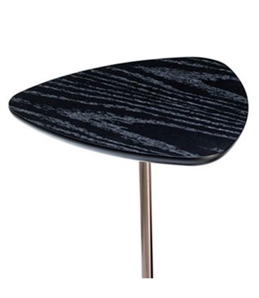 Mesa Auxiliar Charlotte Baixa Preta Haste Cromo Negro - 78921