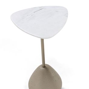 Mesa Auxiliar Charlotte Alta Concreto Corda Tampo Calacata - 78922