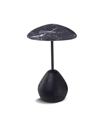 Mesa Auxiliar Charlotte Baixa Concreto Preto Tampo Nero - 78925