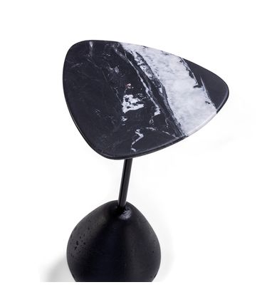 Mesa Auxiliar Charlotte Alta Concreto Preto Tampo Nero - 78924