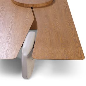 Mesa Centro Nikos Amêndoa Base Concreto Corda 160cm - 78933