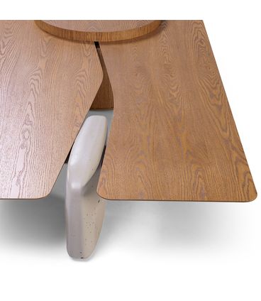 Mesa Centro Nikos Amêndoa Base Concreto Corda 160cm - 78933