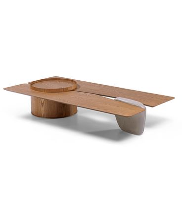 Mesa Centro Nikos Amêndoa Base Concreto Corda 200cm - 78935