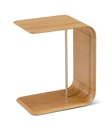 Mesa Lateral Milo Carvalho Amêndoa Haste Champagne - 78936