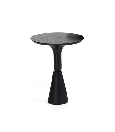 Mesa Lateral Zaha Baixa Tampo Preto Base Concreto Preto - 78939